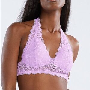 Savage purple fairy dust lace wireless halter bra